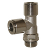 Push in fitting nickel plated brass branch tee BSPP(G)